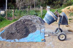 Builders mix and cement mixer at the ready